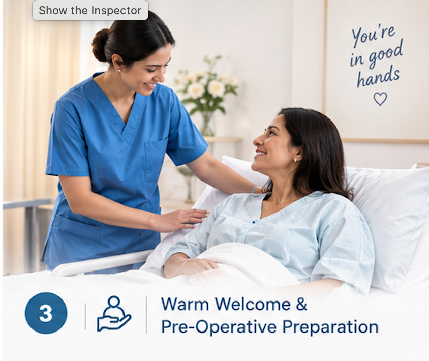 Warm Welcome & Pre-Operative Preparation