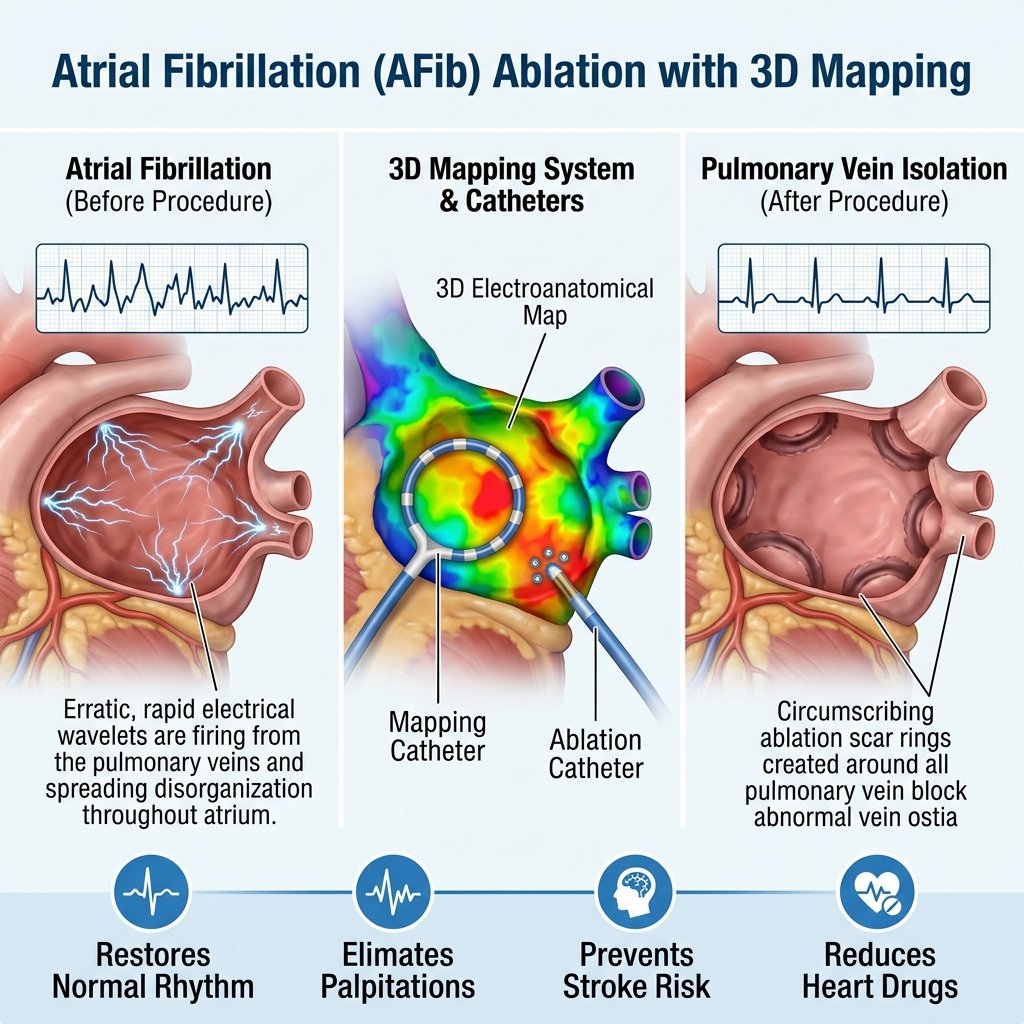 Atrial fibrillation ablation (3D mapping)