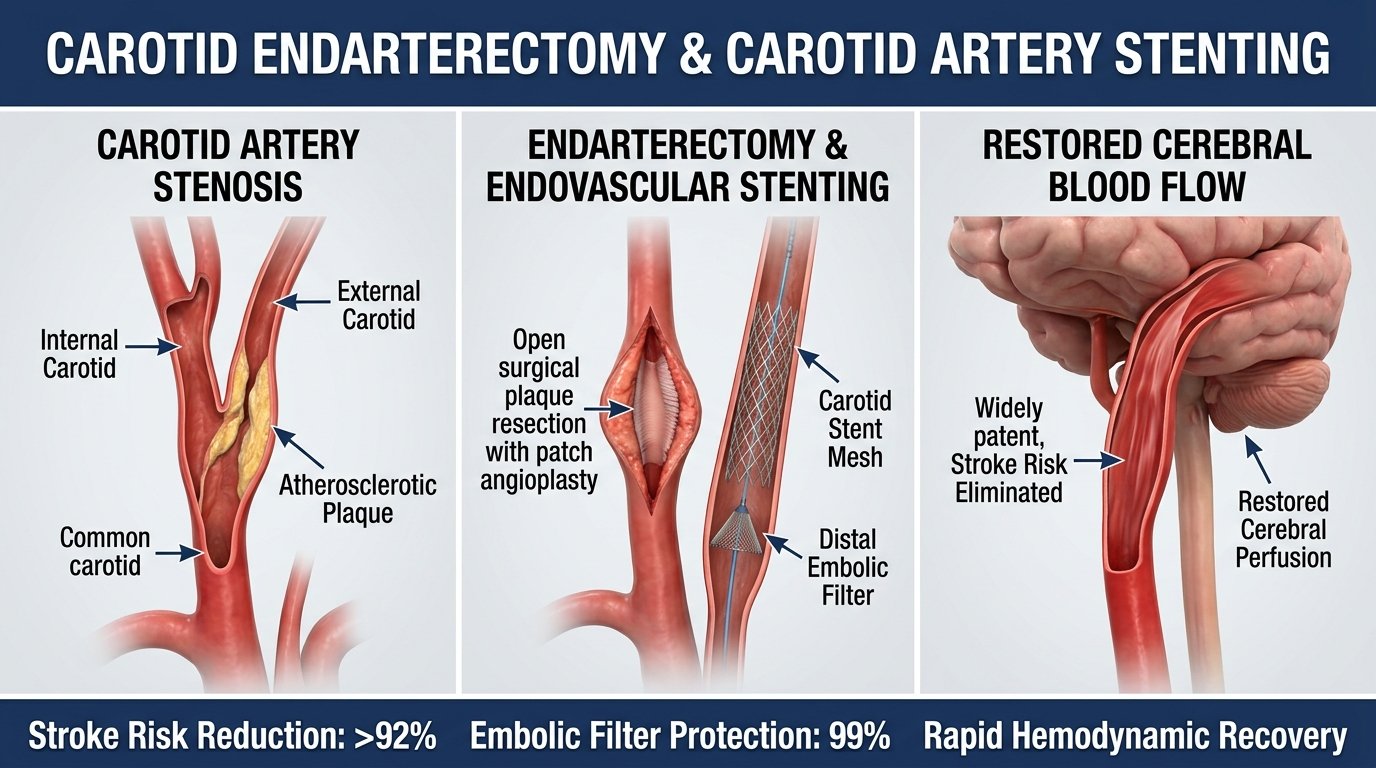Carotid endarterectomy & stenting
