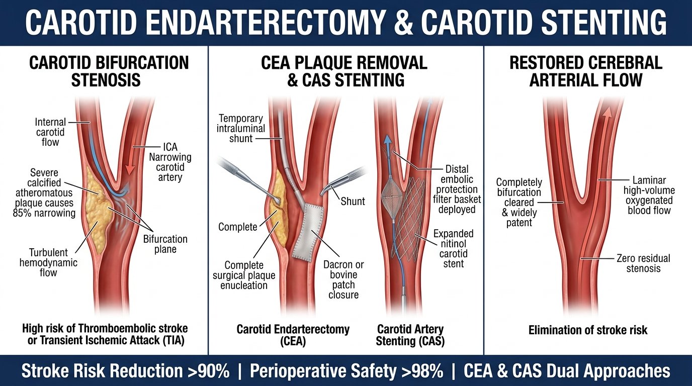 Carotid endarterectomy & stenting