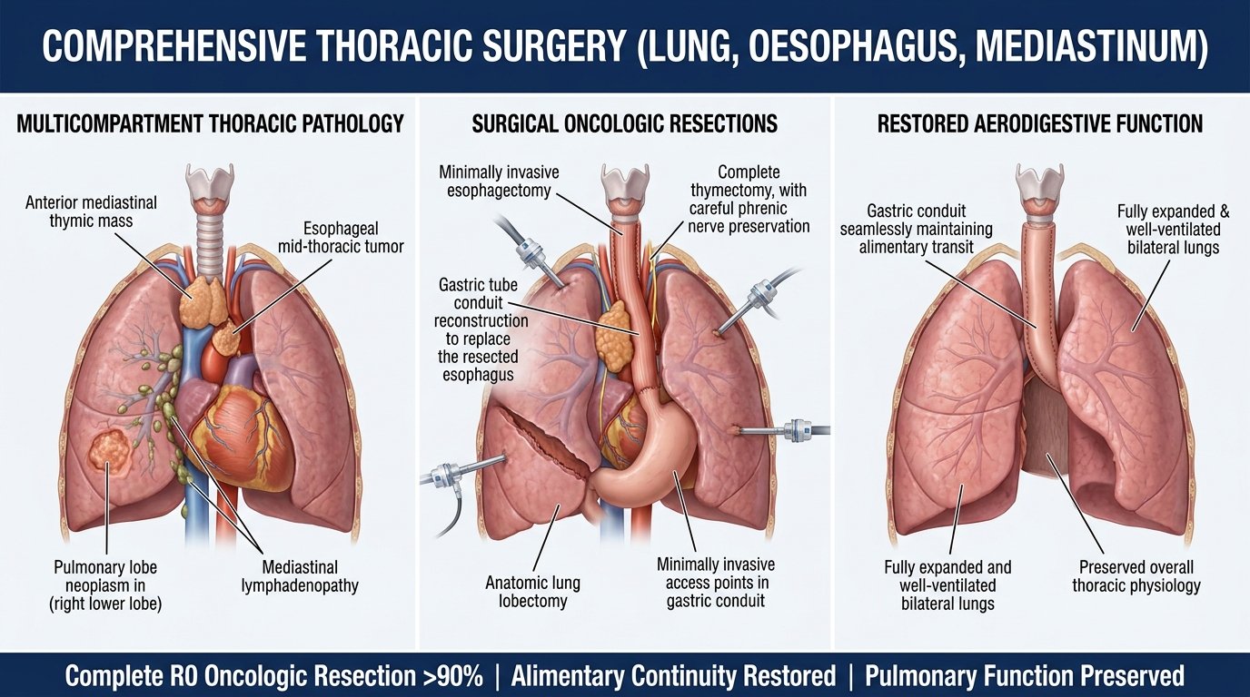 Thoracic surgery (lung, oesophagus, mediastinum)