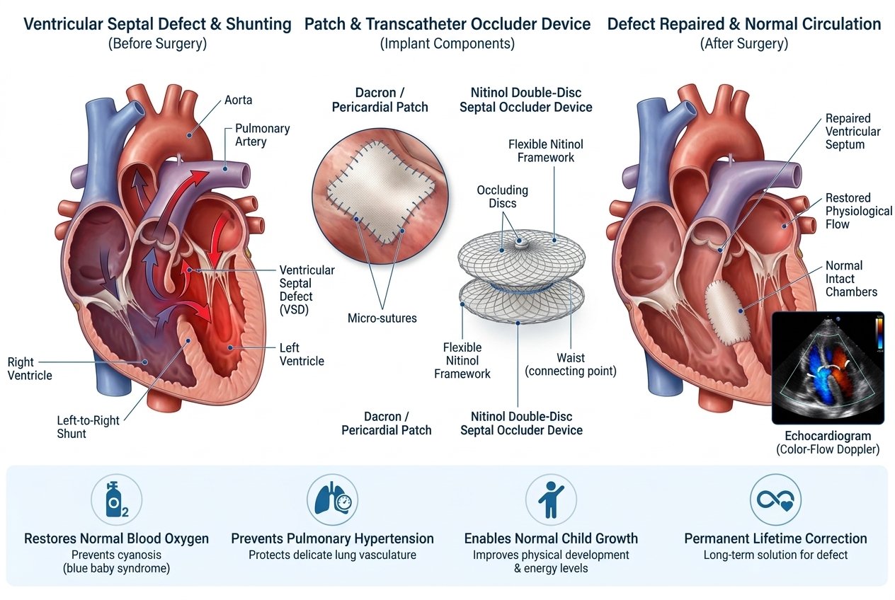 Congenital heart defect correction
