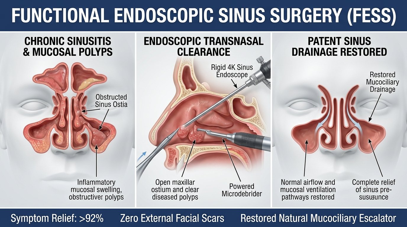 Endoscopic sinus surgery (FESS)