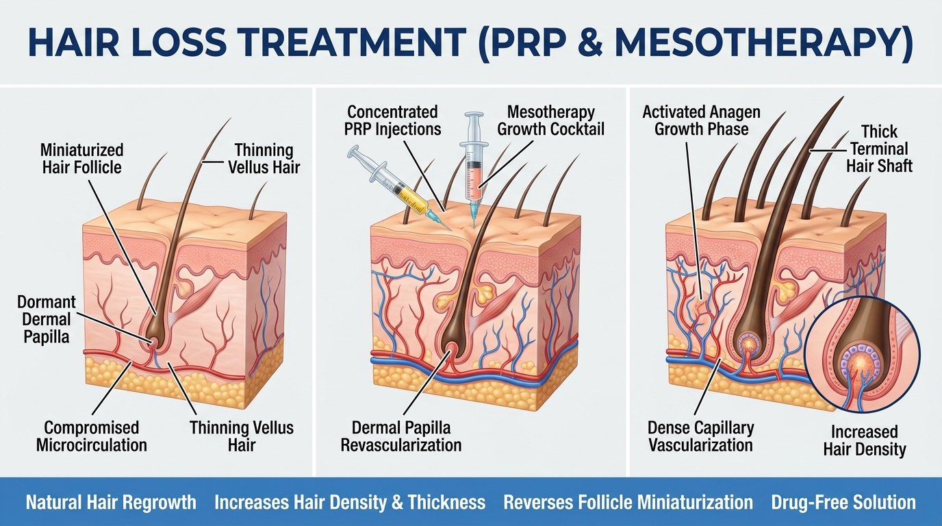 Hair loss treatment (PRP, mesotherapy)