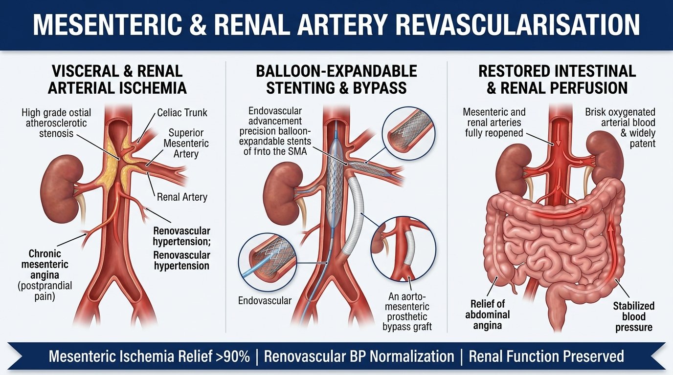 Mesenteric & renal artery revascularisation
