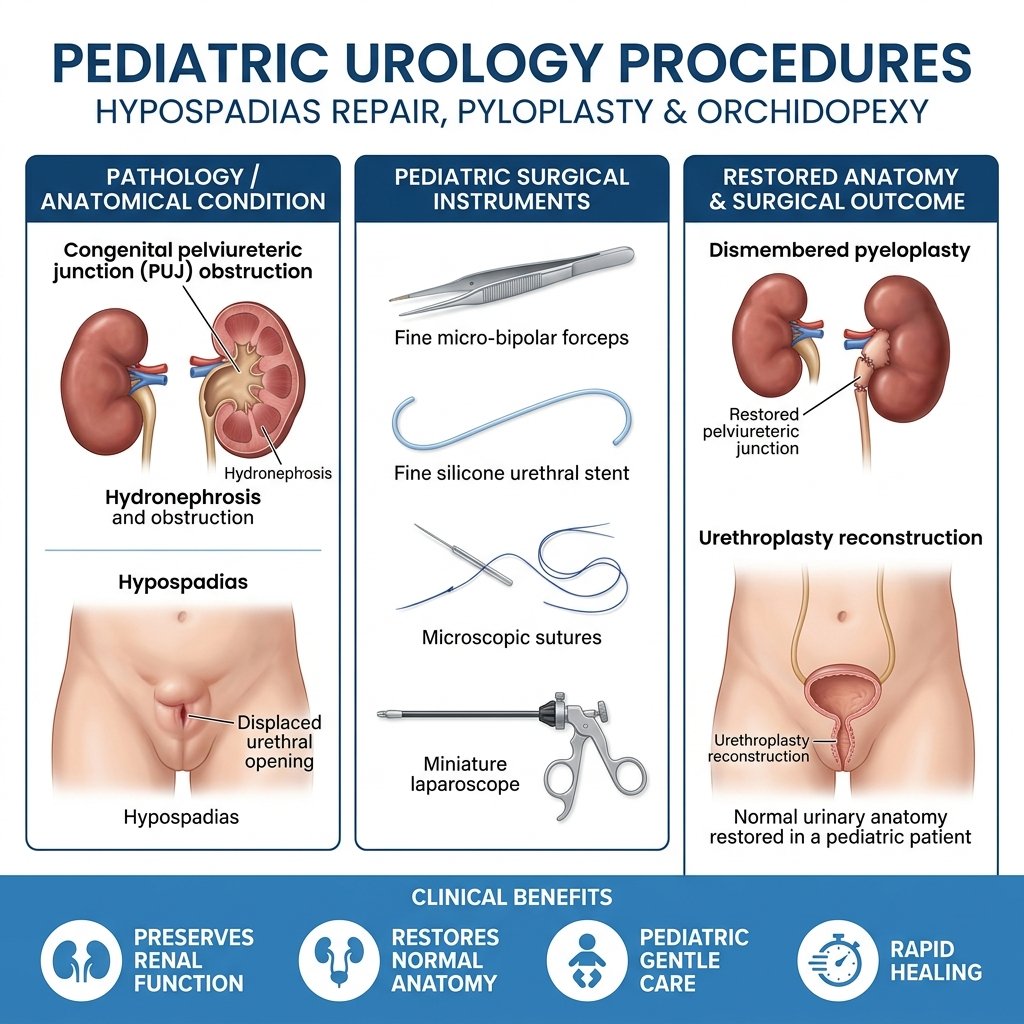 Paediatric urology procedures