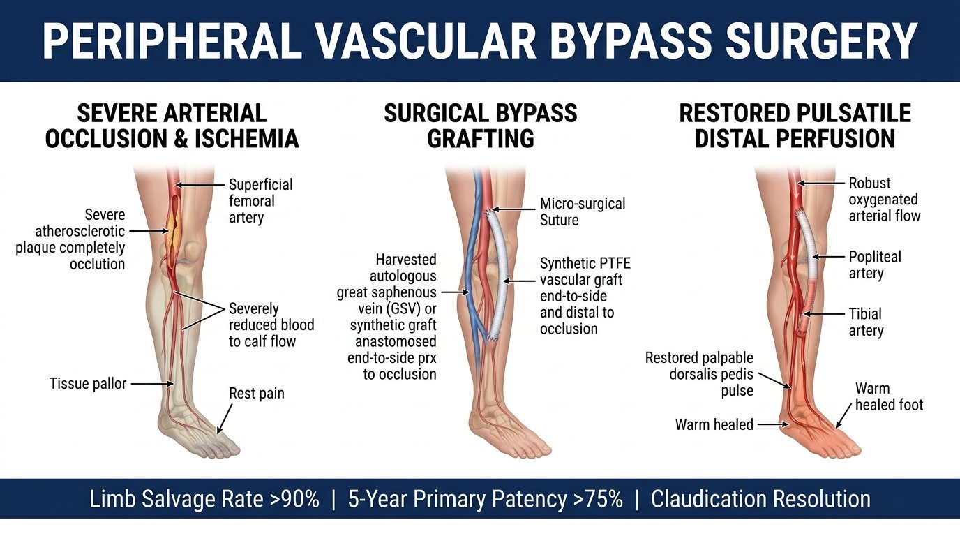 Peripheral vascular bypass surgery