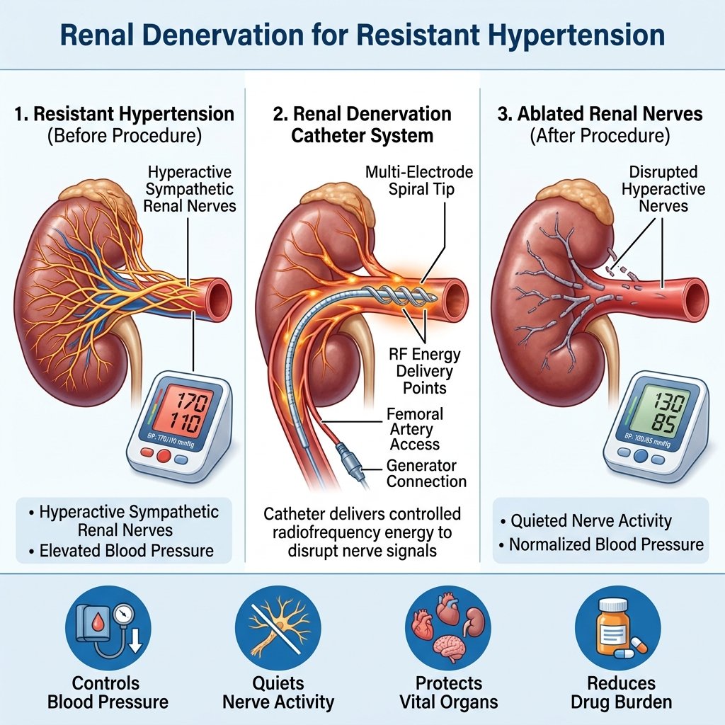 Renal denervation for hypertension
