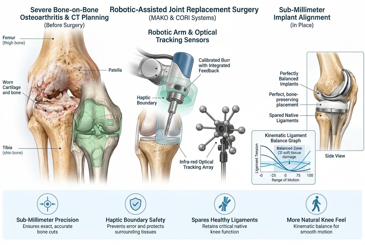 Robotic joint replacement (MAKO, CORI, Navio)
