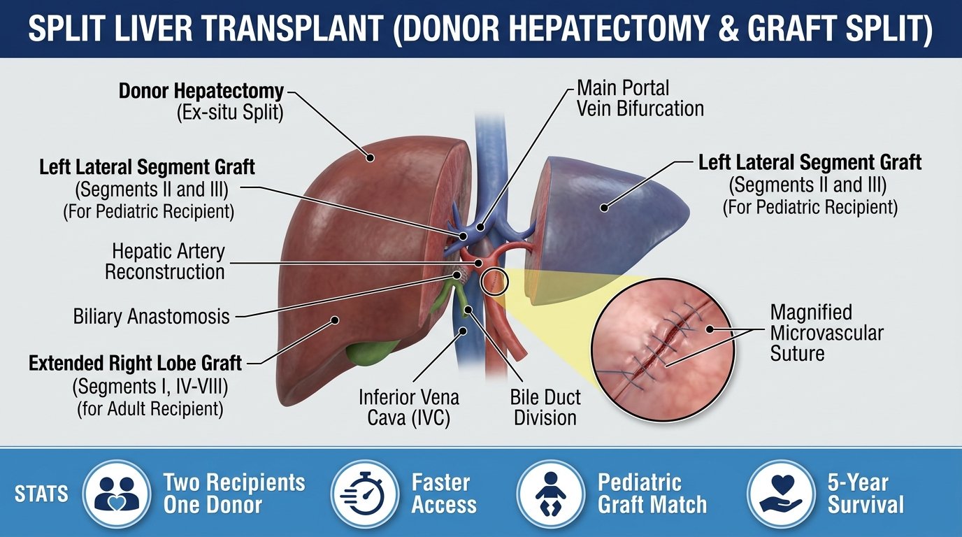 Split liver transplant