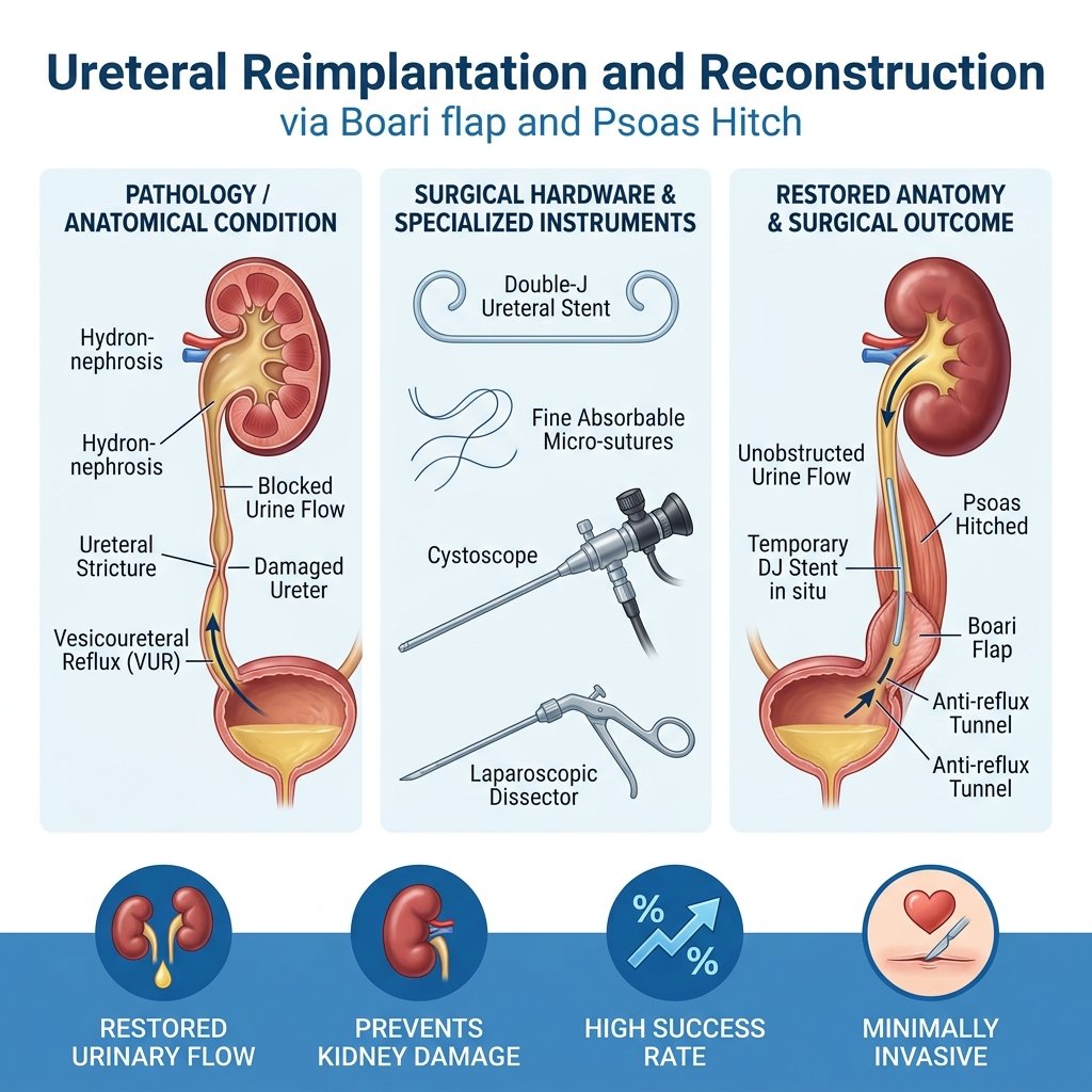 Ureteral reimplantation & reconstruction