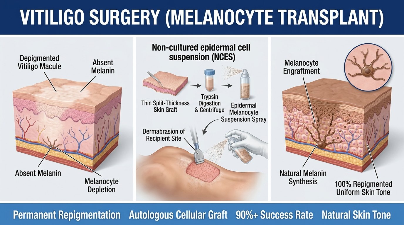 Vitiligo surgery (melanocyte transplant)