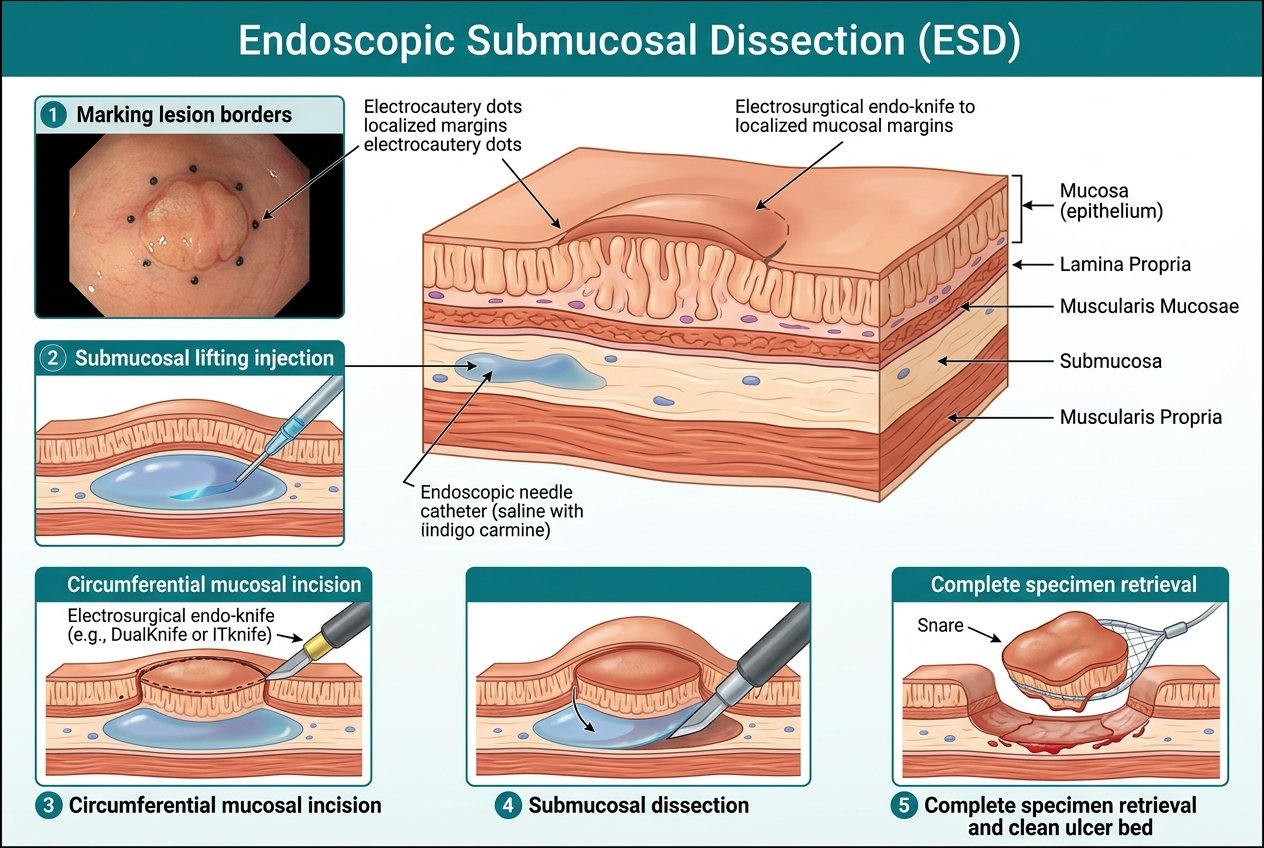 Endoscopic submucosal dissection (ESD)