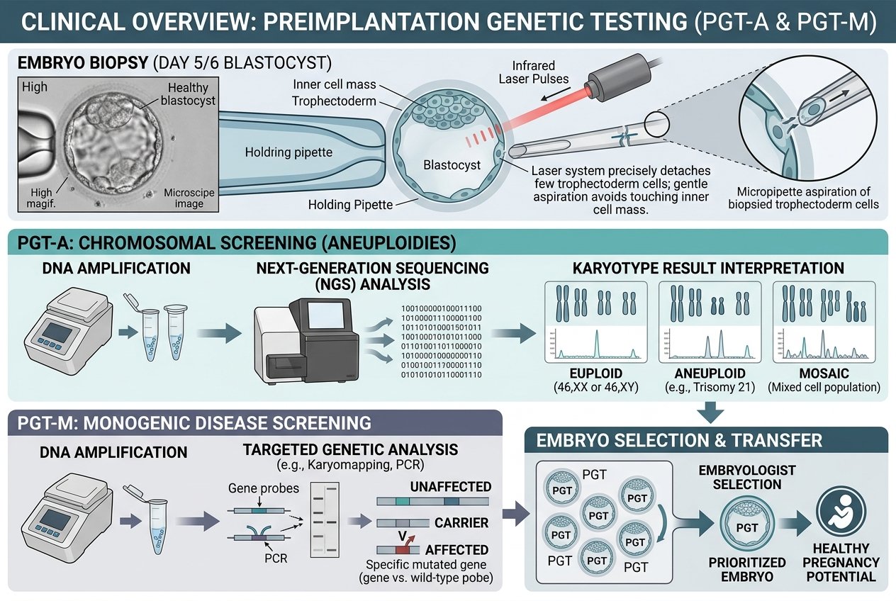 PGT-A / PGT-M — preimplantation genetic testing